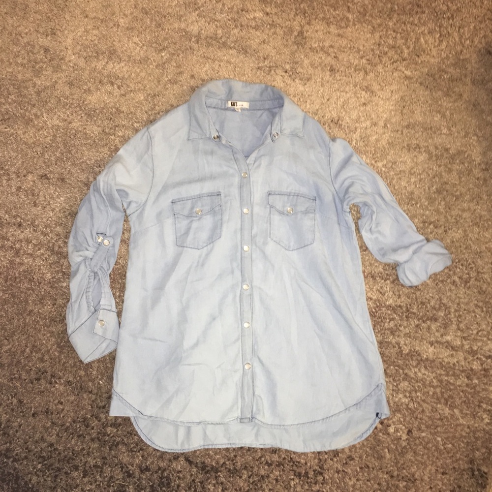 Kut from he cloth small denim style top
